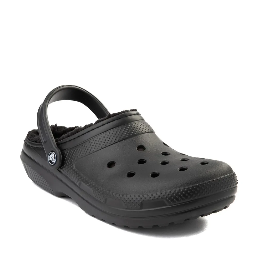 Hot Crocs Classic Fuzz-Lined Clog - Black