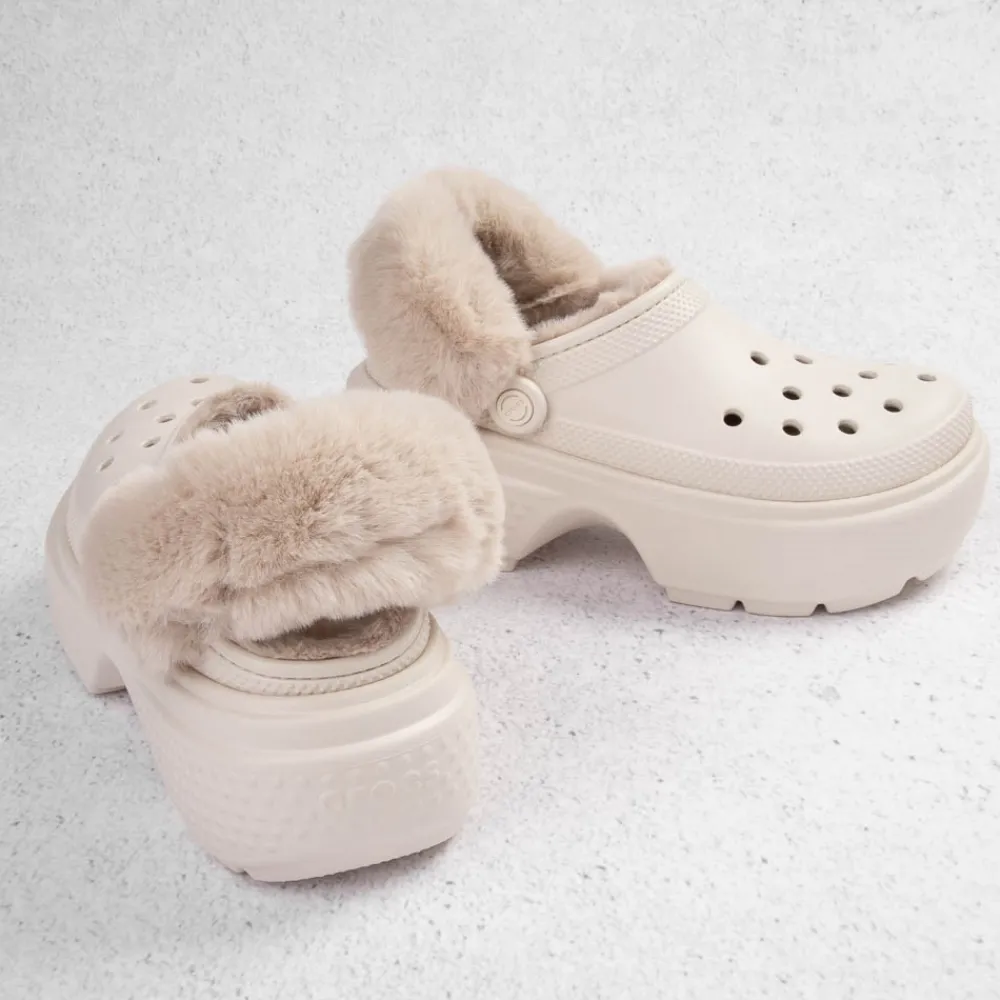 Fashion Crocs Stomp Lined Platform Clog - Stucco