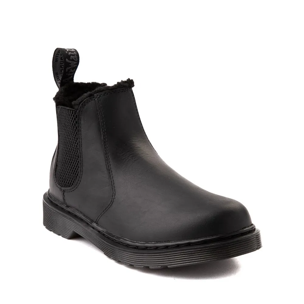 Hot Dr. Martens 2976 Faux Fur-Lined Chelsea Boot - Little Kid / Big Kid - Black