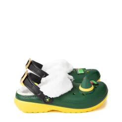 Outlet Crocs Elf X Classic Fuzz-Lined Clog - Little Kid / Big Kid - Dark Green