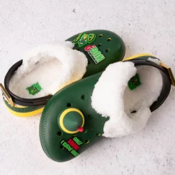 Outlet Crocs Elf X Classic Fuzz-Lined Clog - Little Kid / Big Kid - Dark Green