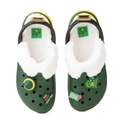 Online Crocs Elf X Classic Fuzz-Lined Clog - Dark Green