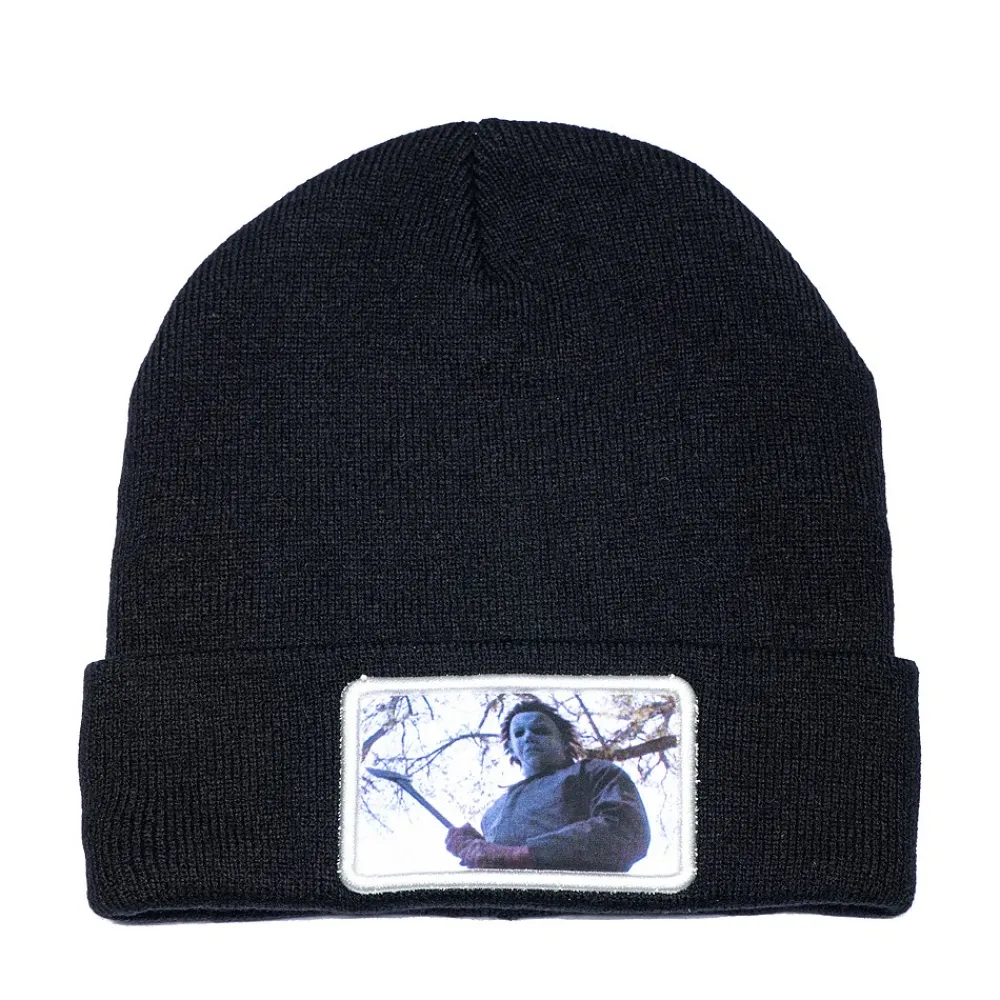 Flash Sale Halloween Michael Myers Cuffed Beanie - Black