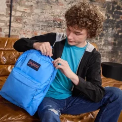 Shop JanSport Superbreak® Plus Backpack - Blue Neon