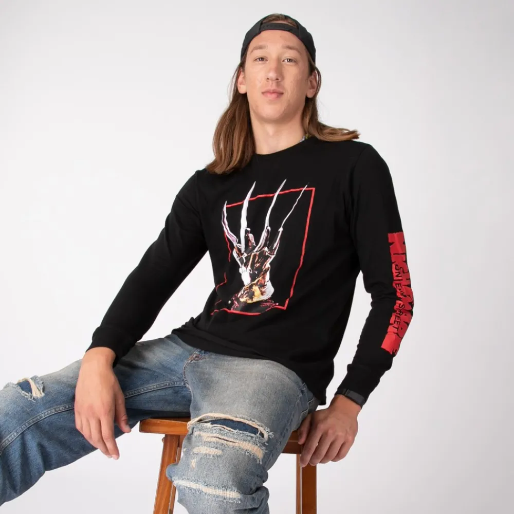 Flash Sale Crocs Mens A Nightmare On Elm Street Long Sleeve Tee - Black