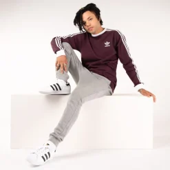 Cheap adidas Mens Adicolor Classic 3-Stripes Long Sleeve Tee - Shadow Maroon