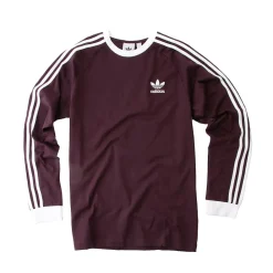 Cheap adidas Mens Adicolor Classic 3-Stripes Long Sleeve Tee - Shadow Maroon