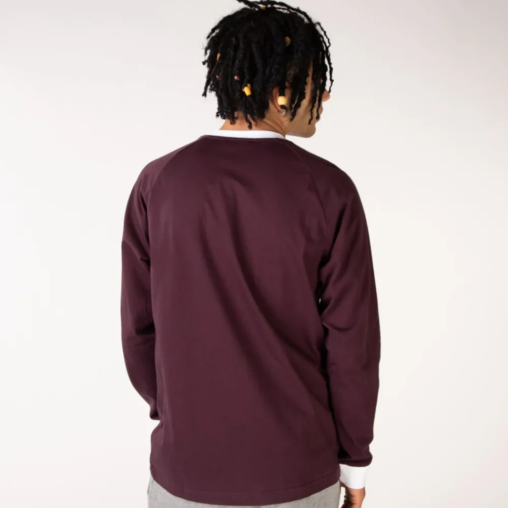 Cheap adidas Mens Adicolor Classic 3-Stripes Long Sleeve Tee - Shadow Maroon