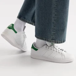 New adidas Mens Stan Smith Athletic Shoe - White / Fairway Green