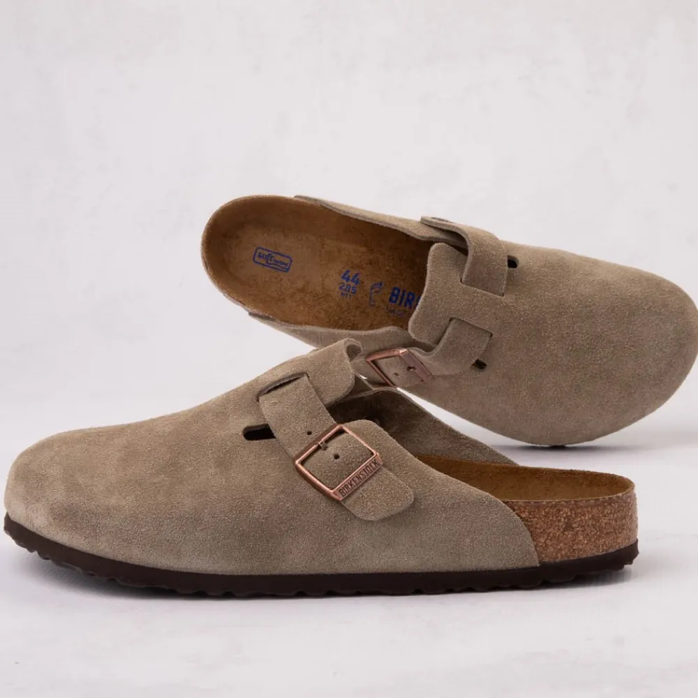 Cheap Birkenstock Mens Boston Soft Footbed Clog - Taupe