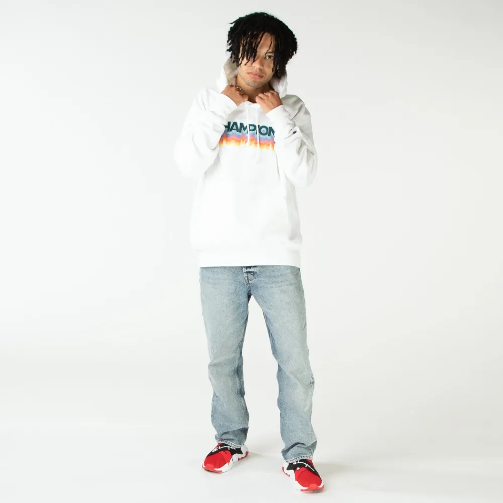Sale Champion Mens Reverse Weave Logo Hoodie - White