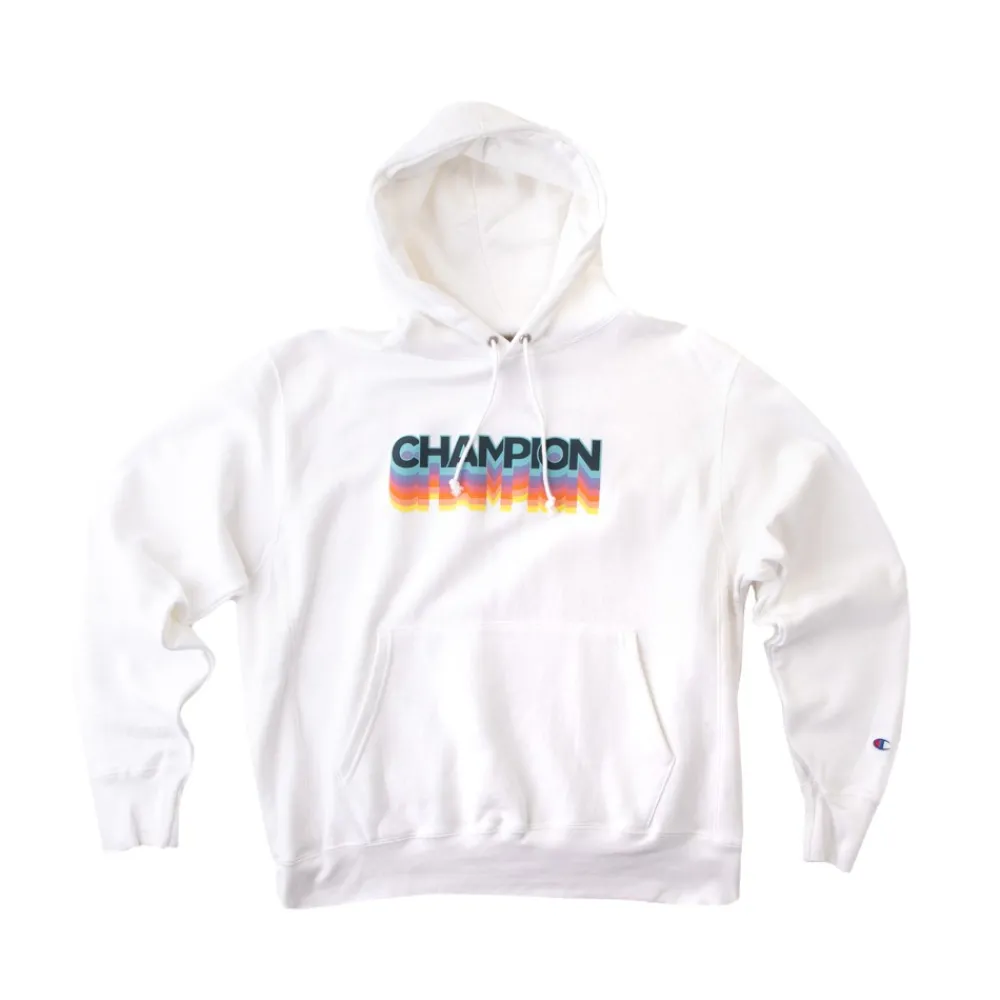 Sale Champion Mens Reverse Weave Logo Hoodie - White
