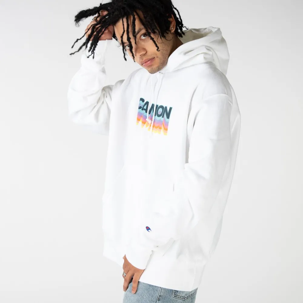 Sale Champion Mens Reverse Weave Logo Hoodie - White