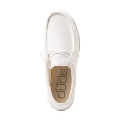 Hot HEYDUDE Mens Wally Slub Casual Shoe - White
