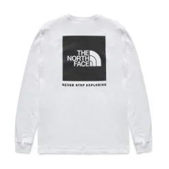 New The North Face Mens Box Nse Long Sleeve Tee - White