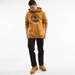 Cheap Timberland Mens Logo Hoodie - Wheat