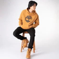 Cheap Timberland Mens Logo Hoodie - Wheat