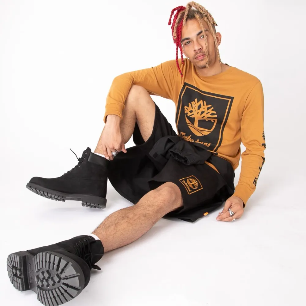 Flash Sale Timberland Mens Stacked Logo Long Sleeve Tee - Wheat