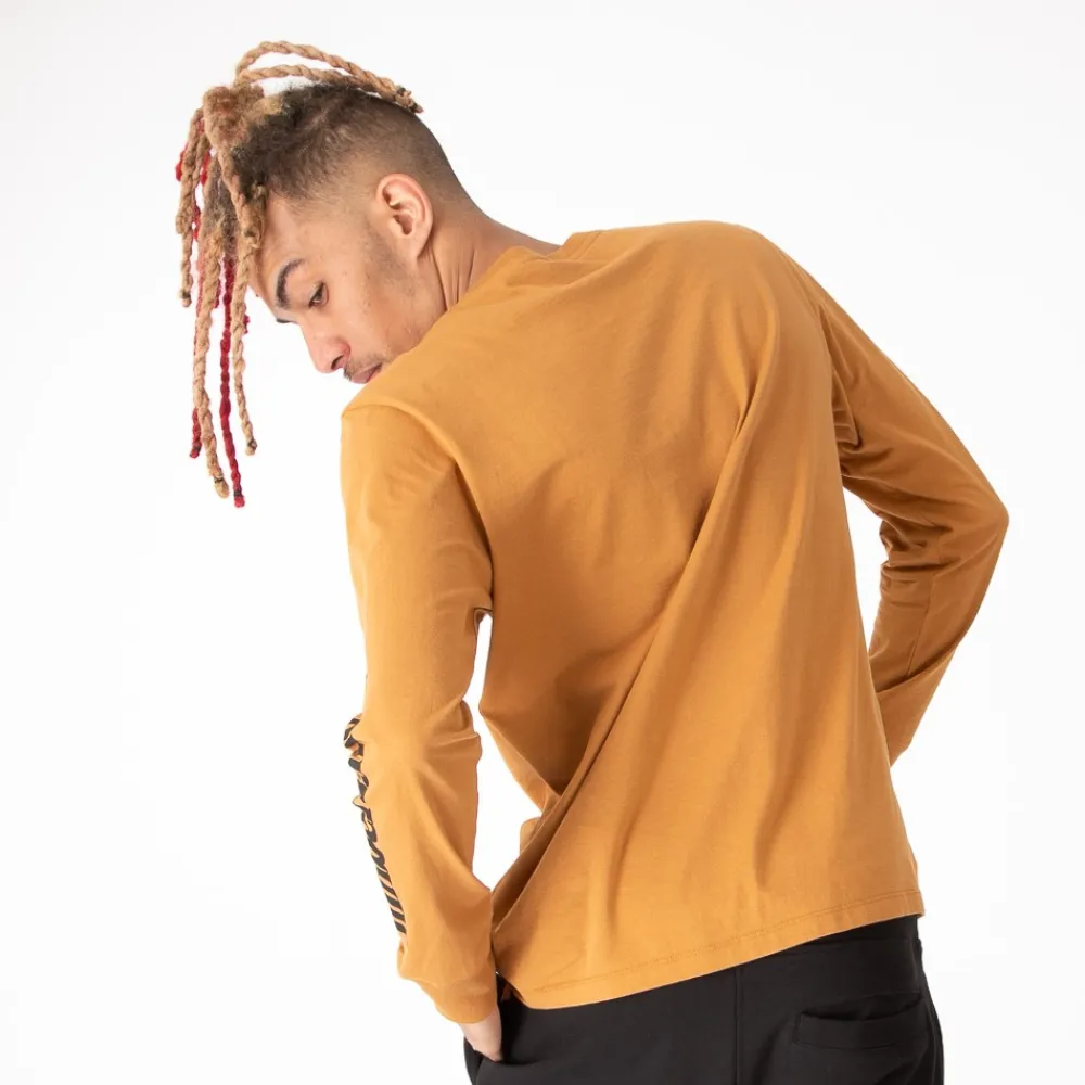 Flash Sale Timberland Mens Stacked Logo Long Sleeve Tee - Wheat