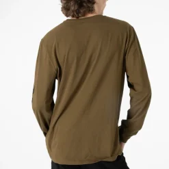 Online Timberland Mens Stacked Logo Long Sleeve Tee - Dark Olive