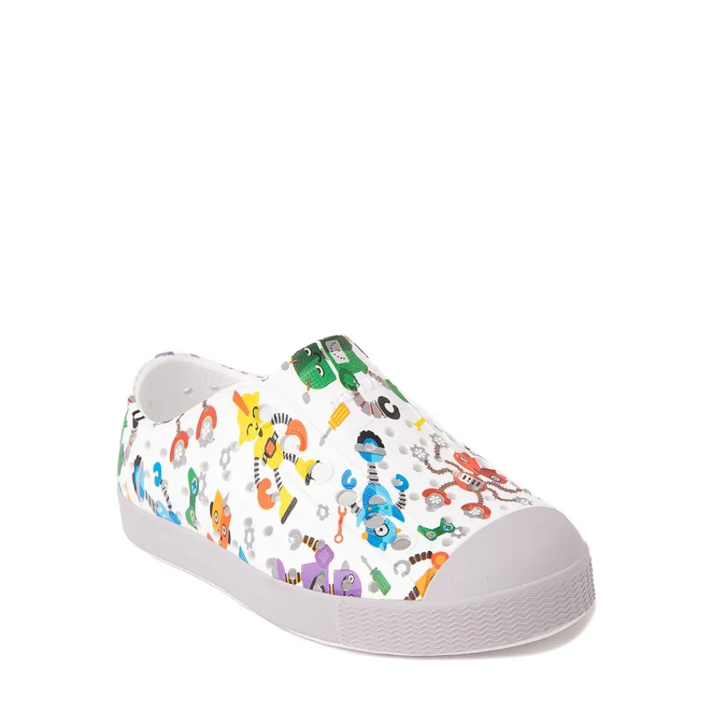 Hot Native Jefferson Slip On Shoe - Baby / Toddler - White / Robots