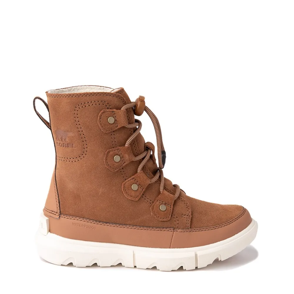 Flash Sale Sorel Explorer Lace Boot - Little Kid / Big Kid - Velvet Tan / Chalk
