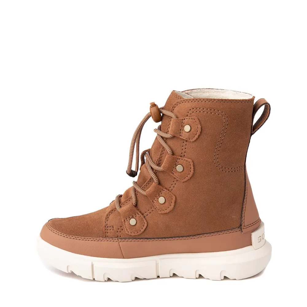 Flash Sale Sorel Explorer Lace Boot - Little Kid / Big Kid - Velvet Tan / Chalk