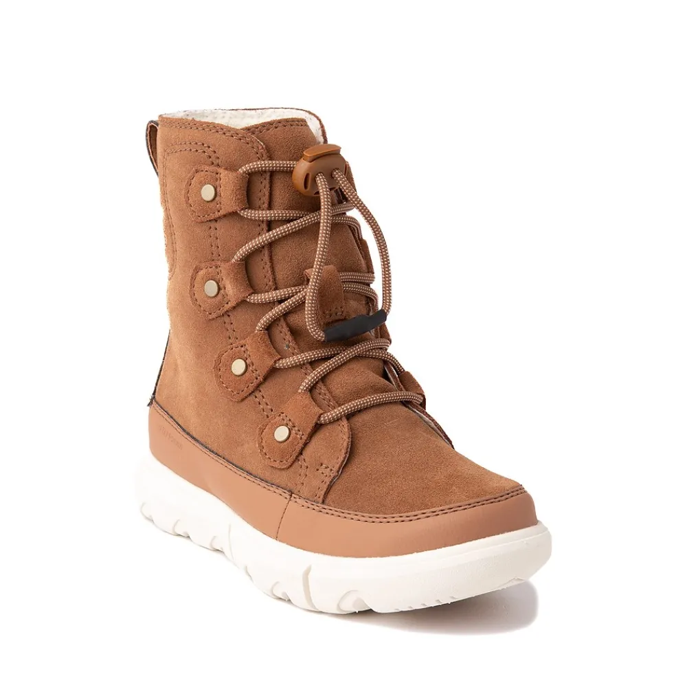 Flash Sale Sorel Explorer Lace Boot - Little Kid / Big Kid - Velvet Tan / Chalk