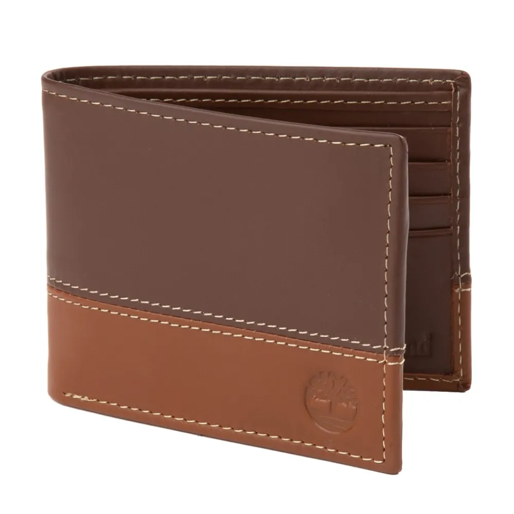 Clearance Timberland 2 Tone Bi-Fold Wallet - Brown / Tan