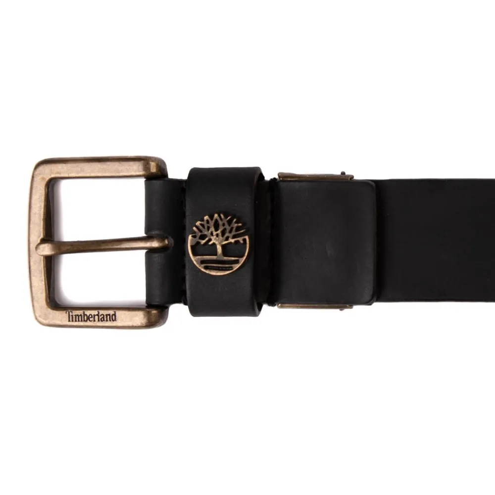 Fashion Timberland Logo Boxed Belt - Black
