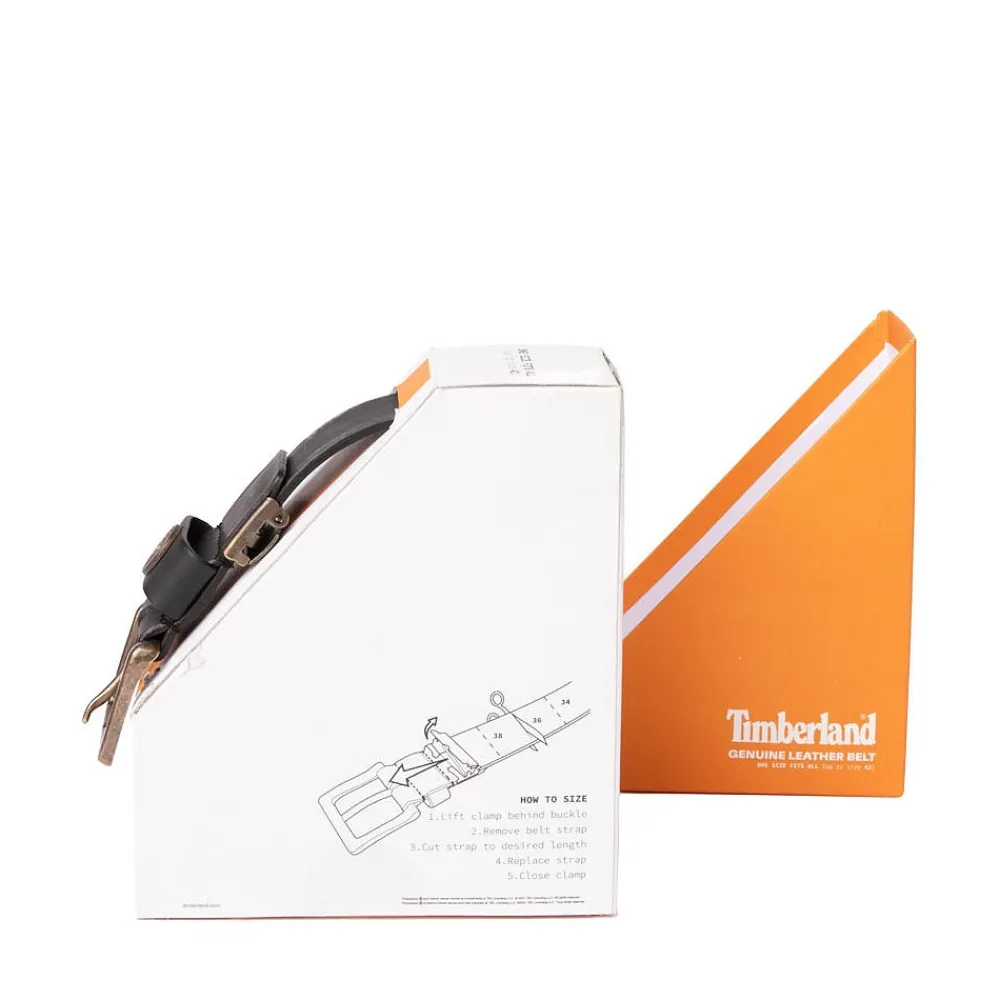 Fashion Timberland Logo Boxed Belt - Black