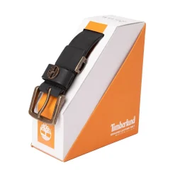 Fashion Timberland Logo Boxed Belt - Black