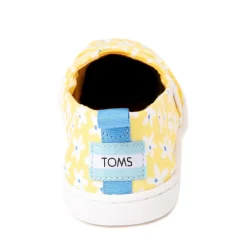 Discount TOMS Classic Slip On Casual Shoe - Little Kid / Big Kid - Yellow / Sun Daisies