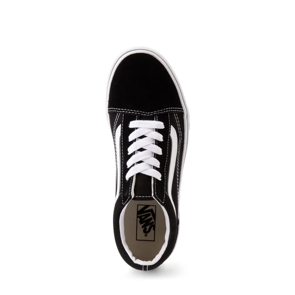 Outlet Vans Old Skool Skate Shoe - Little Kid / Big Kid - Black / White