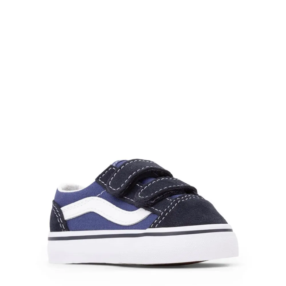 Cheap Vans Old Skool V Skate Shoe - Baby / Toddler - Blue / Navy