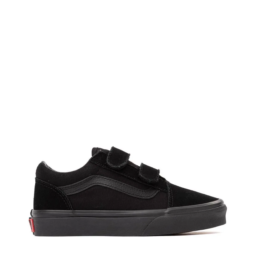Hot Vans Old Skool V Skate Shoe - Little Kid - Black Monochrome