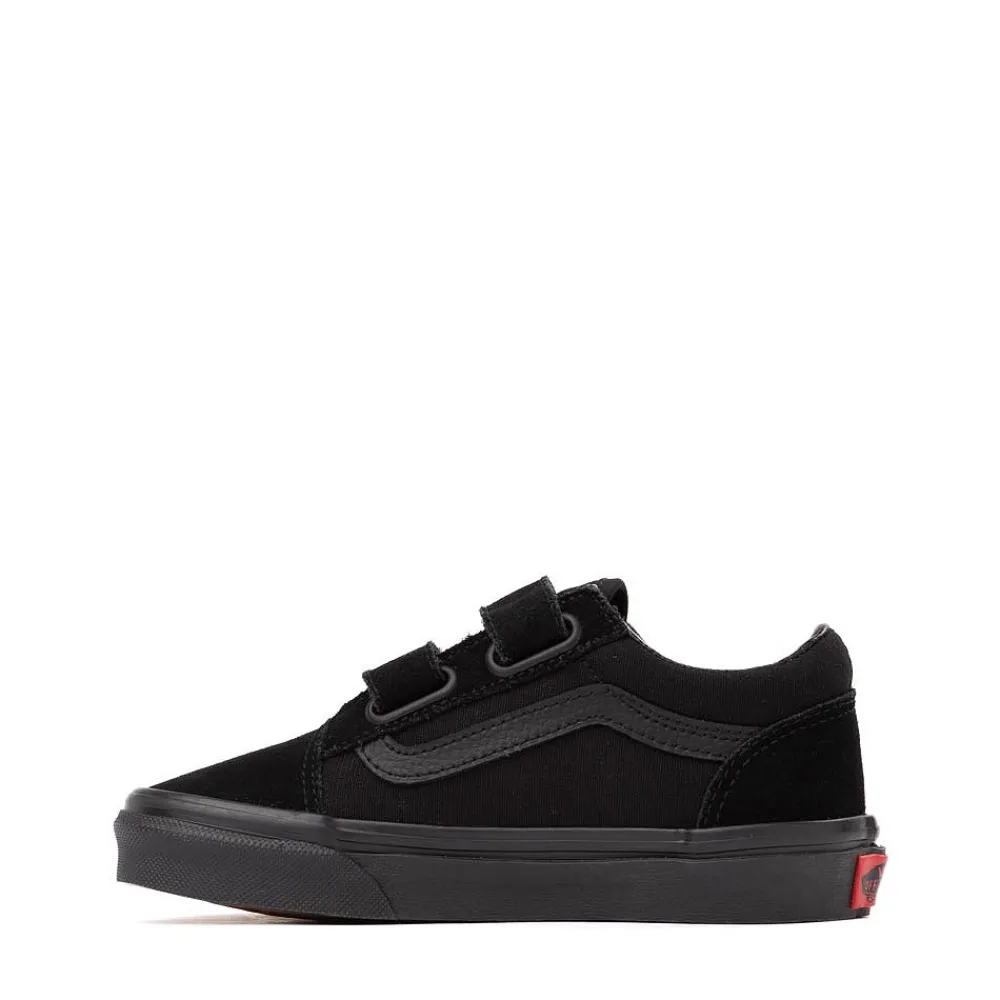 Hot Vans Old Skool V Skate Shoe - Little Kid - Black Monochrome