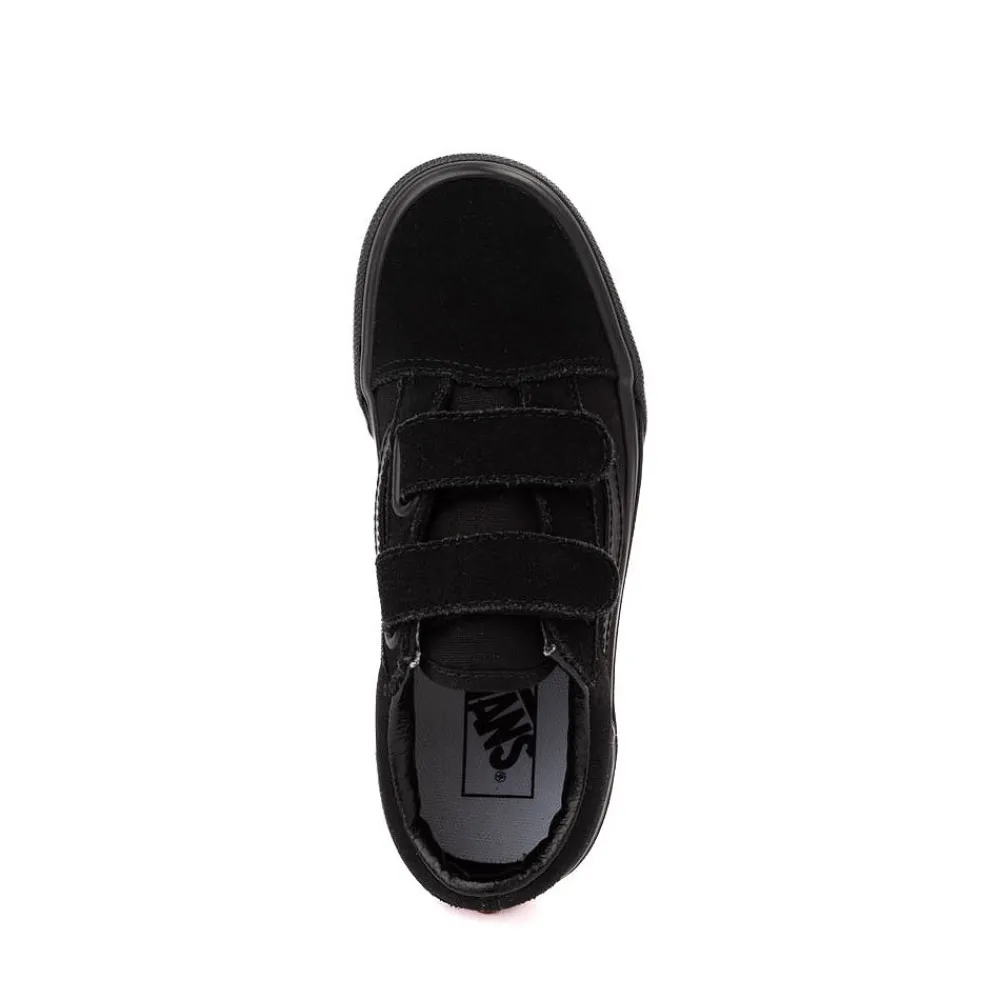 Hot Vans Old Skool V Skate Shoe - Little Kid - Black Monochrome