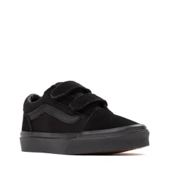 Hot Vans Old Skool V Skate Shoe - Little Kid - Black Monochrome