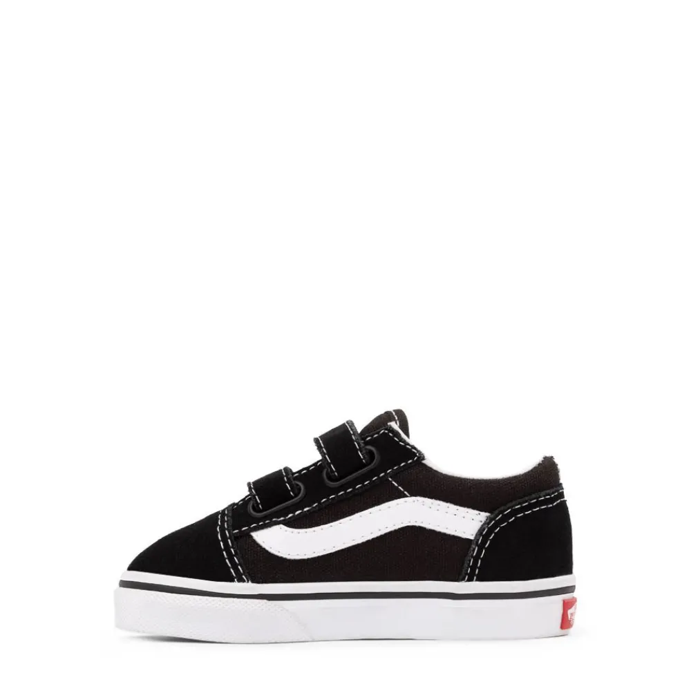 Clearance Vans Old Skool V Skate Shoe - Baby / Toddler - Black / White
