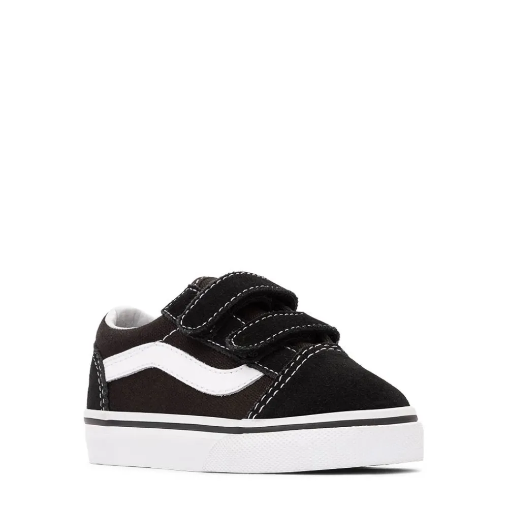 Clearance Vans Old Skool V Skate Shoe - Baby / Toddler - Black / White