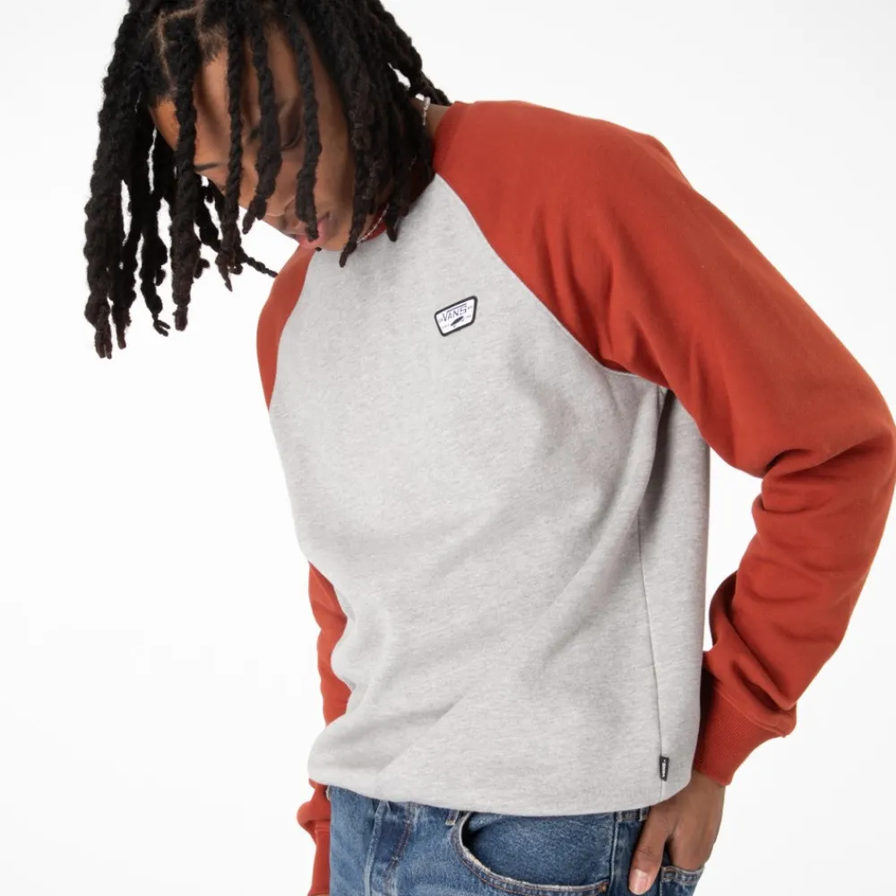 Cheap Vans Rutland Iii Crew Sweatshirt - Heather Grey / Burnt Ochre
