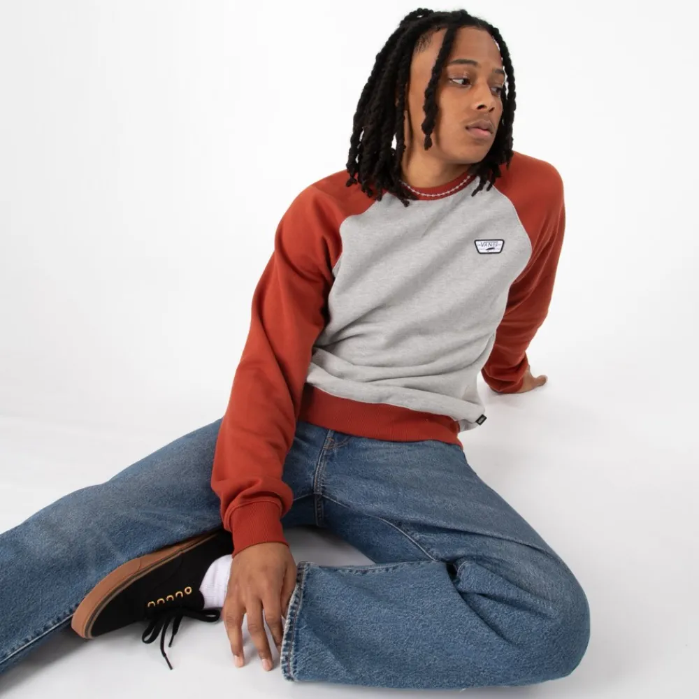 Cheap Vans Rutland Iii Crew Sweatshirt - Heather Grey / Burnt Ochre