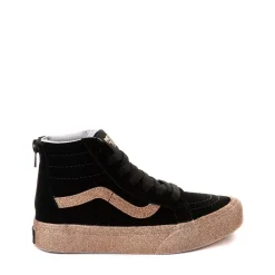 Store Vans Sk8-Hi Glitter Skate Shoe - Little Kid - Black / Gold
