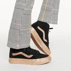 Store Vans Sk8-Hi Glitter Skate Shoe - Little Kid - Black / Gold