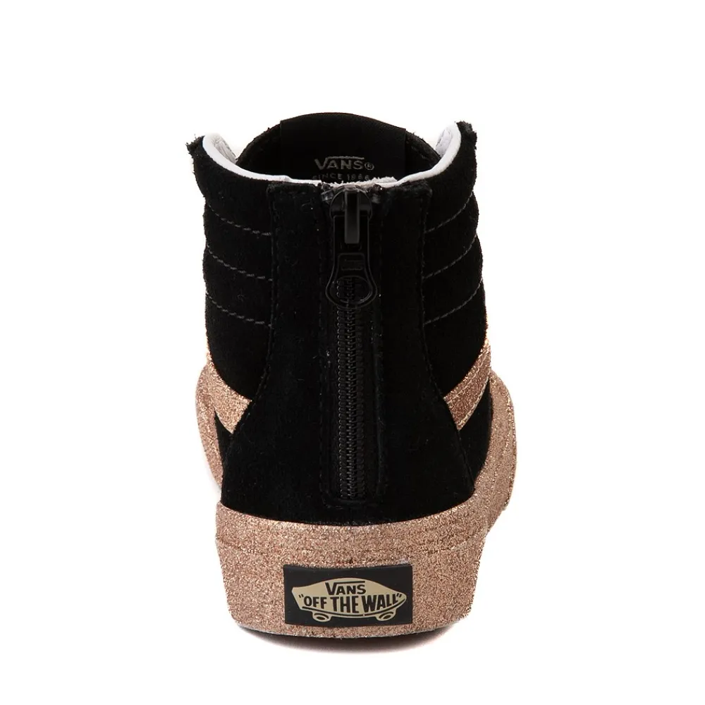 Store Vans Sk8-Hi Glitter Skate Shoe - Little Kid - Black / Gold