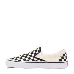 Outlet Vans Slip-On Checkerboard Skate Shoe - Black / White
