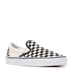 Outlet Vans Slip-On Checkerboard Skate Shoe - Black / White