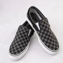 Shop Vans Slip-On Checkerboard Skate Shoe - Grey / Black