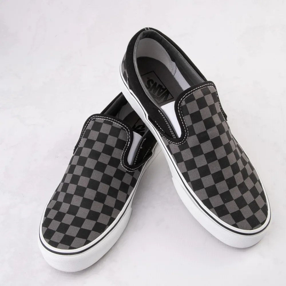 Shop Vans Slip-On Checkerboard Skate Shoe - Grey / Black